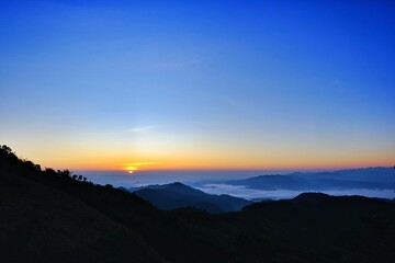 sunrise over mountains