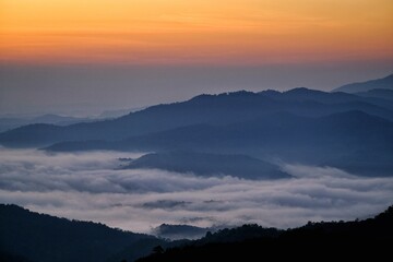 sunrise in the mountains