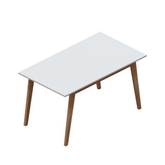 Dining Table With Wooden Leg And White Top