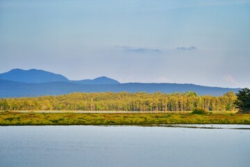 lake and mountains