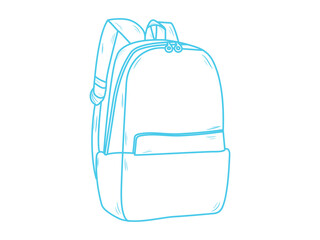educational supplies illustration icon, line art school backpack