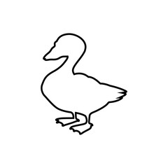 Duck icon vector. Bird illustration sign. Hunting symbol. Goose logo.