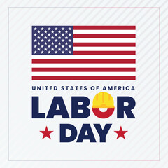 Labor day vector social media post banner design template. Clean labor day post design background