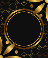 Abstract vector holiday dark background with shining round frame