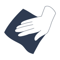 Cleaning Service with Hand Hold Wipe for Cleanup Vector Illustration