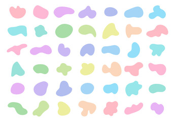 Liquid organic shapes collection for your design. Simple amoeba blob irregular form set
