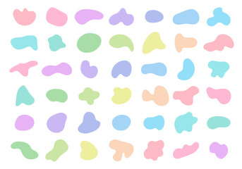 Liquid organic shapes collection for your design. Simple amoeba blob irregular form set