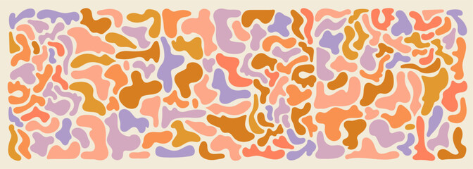 Irregular blobs background. Set of abstract organic shapes. Simple liquid amorphous splodge pattern. 