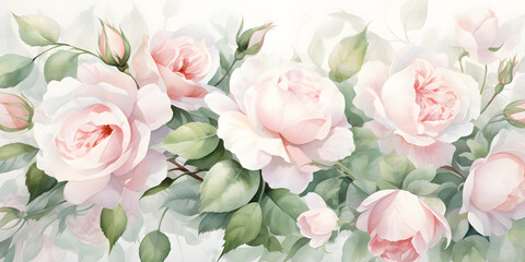 watercolour roses on a white background wedding stationary, greetings, wallpapers, fashion, background