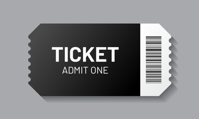 Black ticket with barcode template