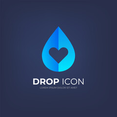 Water drop icon for your design. Aqua logo