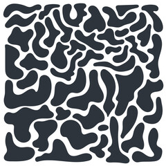 Irregular blobs background. Set of abstract organic shapes. Simple liquid amorphous splodge pattern. 