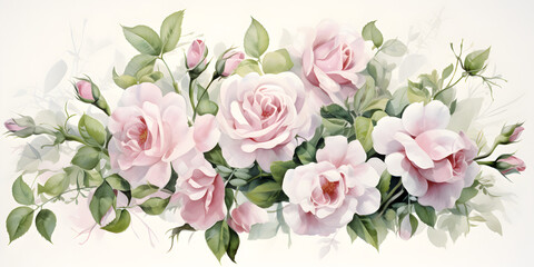 watercolour bouquet of roses on a white background wedding stationary, greetings, wallpapers, fashion, background