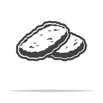 Hash browns icon transparent vector isolated