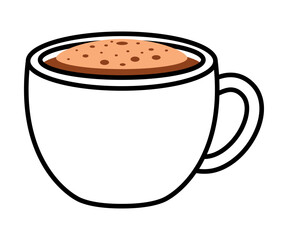 Coffee Aromatic Drink Poured in Cup Vector Illustration