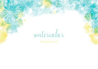 美しい水彩の花のフレーム