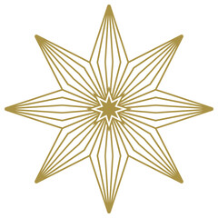 Obraz premium Weihnachtsstern abstrakt Kontur Vektor in Gold. Isolierter Hintergrund. Symbol für Jesus Geburt. Für Hintergründe, Kalender, Einladungen, Grußkarten etc.
