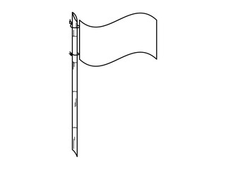 Obraz premium icon illustration of a flag with a bamboo pole