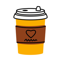 Coffee Aromatic Drink Poured in Paper Cup Vector Illustration