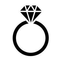 diamond ring vector icon - obrazy, fototapety, plakaty