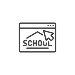 Online school line icon
