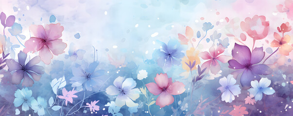 watercolour background with flowers