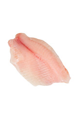 Sole fish without Skin - Flatfish isolated on white background with clipping path. Full Depth of field. Focus stacking. PNG