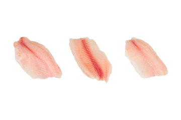 Sole fish without Skin - Flatfish isolated on white background with clipping path. Full Depth of field. Focus stacking. PNG