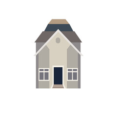 Small and tiny house, home facade illustration in flat style - Vector