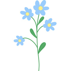 Blue flower illustration.