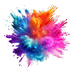 Fototapeta na wymiar a vibrant explosion of colorful powder on a clean white background