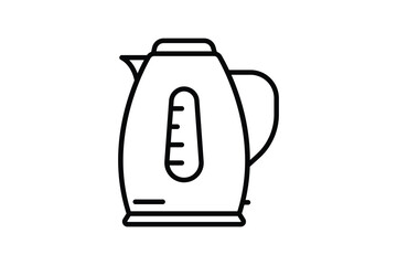 Electric kettle icon. icon related to electronic, household appliances. Line icon style design. Simple vector design editable