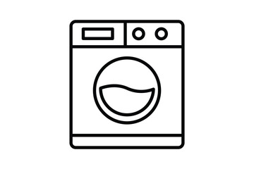 Washing machine icon. icon related to Household appliances, electronic. Line icon style design. Simple vector design editable