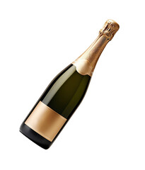 champagne bottle isolated on clear background - obrazy, fototapety, plakaty