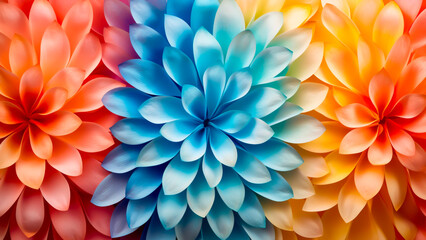 Colorful Dahlia Flower Petals Background. Vibrant Bloom, Nature’s Artistry, Floral Beauty.