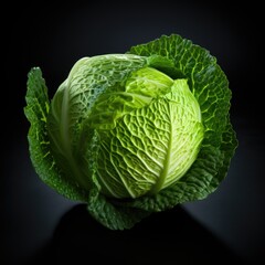 Fototapeta premium photo of cabbage in black background