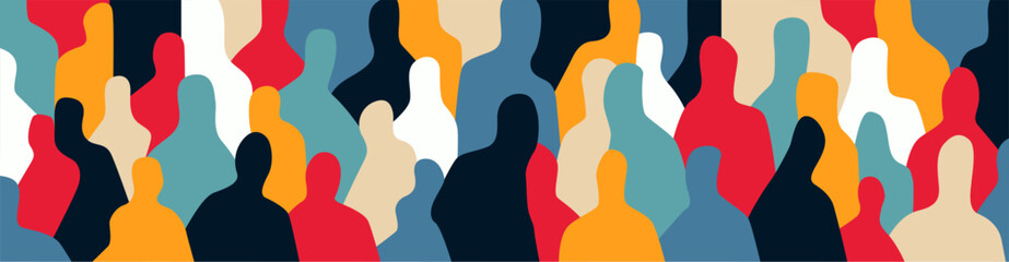 

human society modern psychology abstract vector illustration , horizontal background flat design element