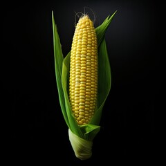 photo of corn in black background
