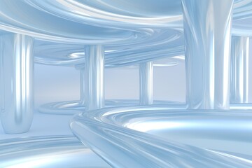 A mesmerizing contrast of stark white and vibrant blue creates a captivating structure that evokes a sense of wonder. Background copy space or layout for text. Pastel background.