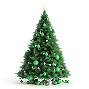 Illustration of Christmas tree in a full length image.