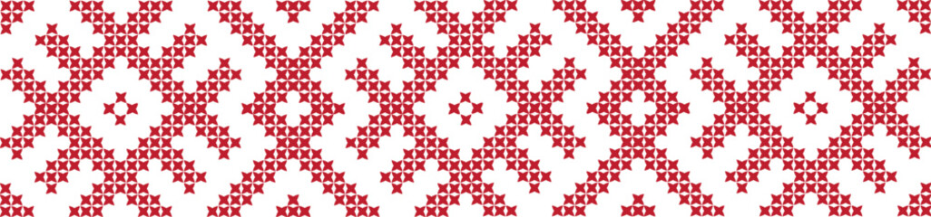 Fototapeta na wymiar embroidered cross-stitch ornament national pattern