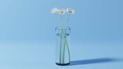 Daisy Flower on Glass Vase