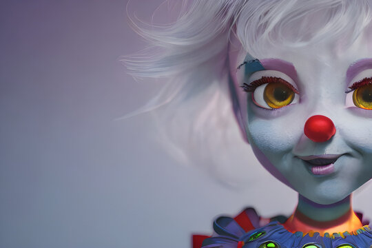 3d puppet with clown nose,Generative AI, 생성형, 인공지능,