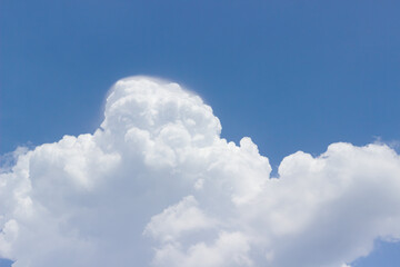 Naklejka na ściany i meble sky landscape, white clouds in the blue sky