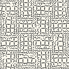 Ink Drawn Textured Twisted Checked Pattern