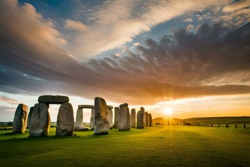 stonehenge at sunset