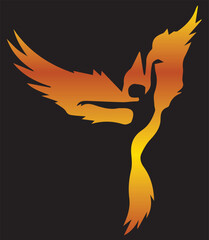 Simple flat beauty woman with bird logo icon vector template