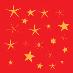 Obraz premium Free vector flat sparkling star collection
