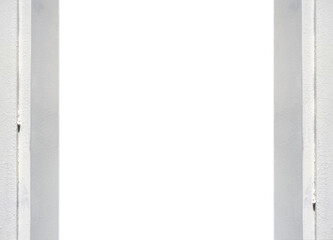 White wall with frame cement gray color 