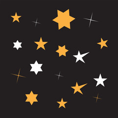 Free vector flat sparkling star collection